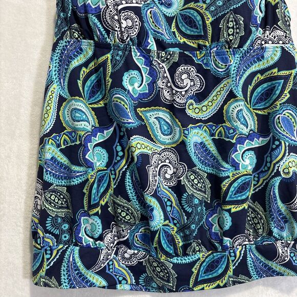 Lands End Women's Blouson Tankini Top Colorful Paisley Size 10 Beach Pool Cruise - Picture 3 of 16